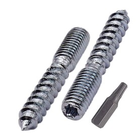 SKIR'CO (10 pcs) Hanger Bolts M8 x 50 mm, Double Ended Thread Dowel Screws, Double Headed Bolts