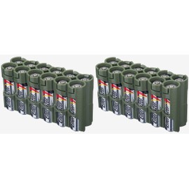 Storacell 12AAMG AA Battery Caddy, Military Green, Holds 12 AA Batteries (2 Pack)