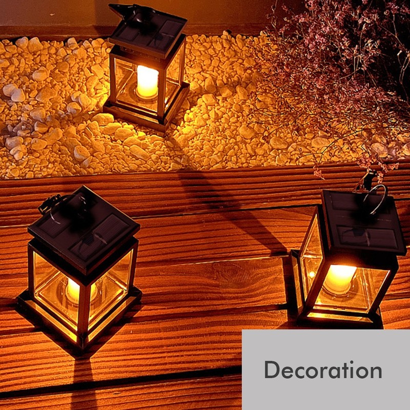 LED Outdoor Solar Lantern Garden Hanging Solar Lamp with Decorative