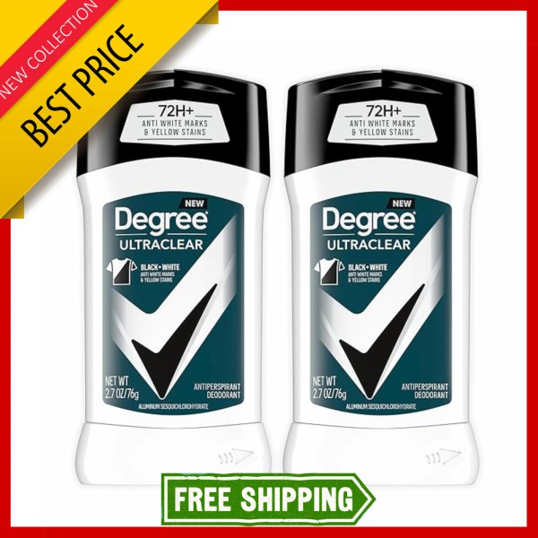 Branded Degree Men UltraClear Antiperspirant Deodorant Black+White 2 Count 72-Hour