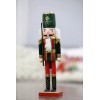 15 inches Handmade Christmas Nutcracker Traditional Decoration Soldier in Green