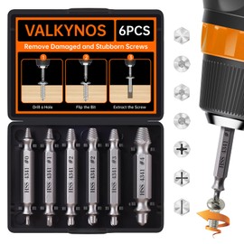 Valkynos Gifts for Men, Damaged Screw Extractor Set 6 Pcs, Valentine's Day Gifts for Him, Husband, Stripped Screw Nuts Bolts Drill Bit Tool, Easy Out Removal of Rusty Broken Mechanical Accessories