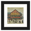 Greetingles Lowry-Style 12"/31cm Square Framed Print. Beautiful Black Ash Frame
