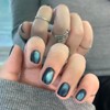 BABALAL Square Press on Nails Short Fake Nails Dark Green