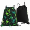 Richugui Backpack with Drawstring, Green, Black, Frogs, Drawstring Bag, Sports,