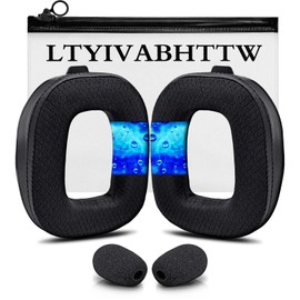 A50 Replacement Earpads for Astro A50 Gen 4, Gen 5 and A50X Only, Made by LTYIVABHTTW, Cooling Gel Breathable Mesh Fabric, Improved Durability, with Microphone Foam | Black