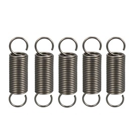 sourcing map 5Pcs Extended Tension Spring Wire Dia 0.04", OD 0.39", Free Length 1.57" Spring Steel Small Dual Hook Tension Springs for Production