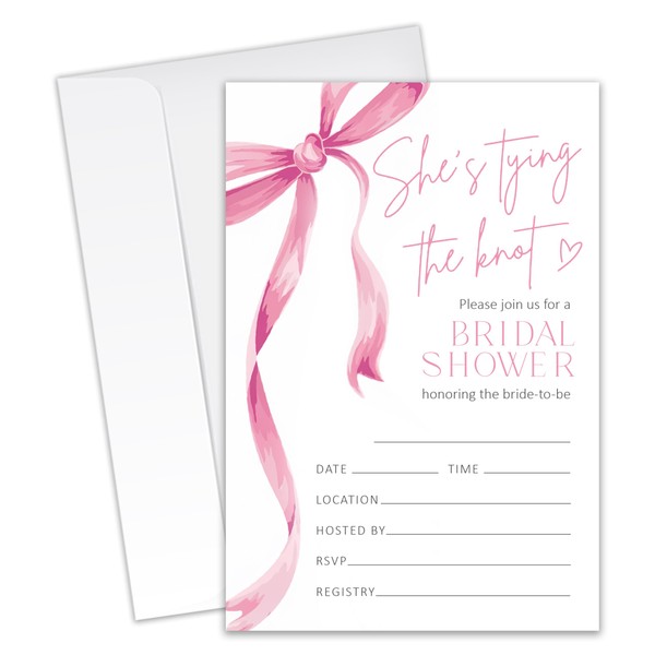 XZMBQ She's Tying The Knot - Bridal Shower Invitation Cards