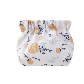 bolukets Small Makeup Bag Travel Toiletry Bag For Women Girls 13x5x13CM, Portable Cute Printed Storage Bag Aesthetic Organizer Pouch for Lipstick Cosmetic Keychain Small Items(Orange Flower)