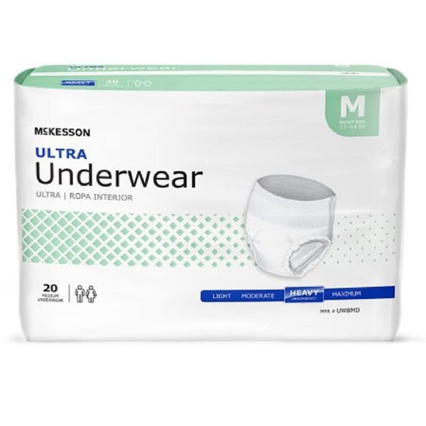 MCK83873101 - Adult Absorbent Underwear McKesson Ultra Pull On Medium Disposable Heavy Absorbency