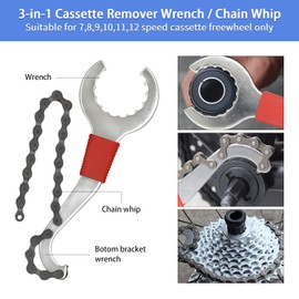 6 Piece Bicycle Tool Set, YDIAMEJ Bicycle Cassette Removal Tool with 3-in-1 Cassette Remover Key Bottom Bracket Tool Crank Chain Breaker Spoke Wrench
