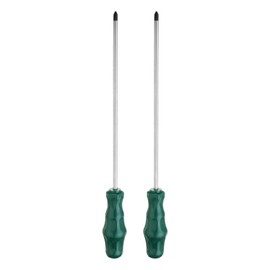 sourcing map 2pcs PH2 Phillips Screwdriver #2 13.8" Magnetic Screwdrivers 9.8" CR-V with Ergonomic Handle for DIY Repairing, Green