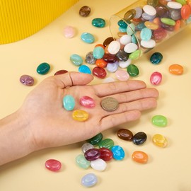 Craftdady Multi Colors Acrylic Oval Spacer Beads 15x19mm About 340Pcs Colorful Plastic Imitation Gemstone Plastic Loose Beads for Jewelry Making Hole: 2mm
