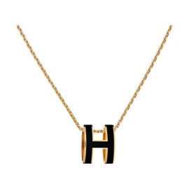 Yuangu Classic Letter Design 18K Gold Plated Girl Necklace Colorful Color Optional Women's Gift, 18K Gold Plated
