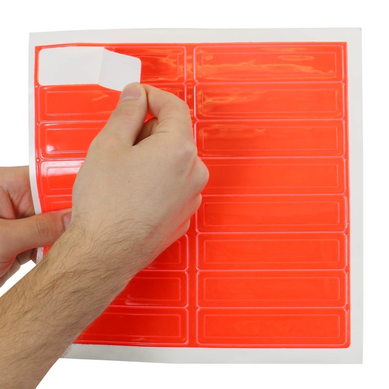 MyHardHatStickers Fluorescent Orange Blue Retro Reflective Hard Hat Stickers -