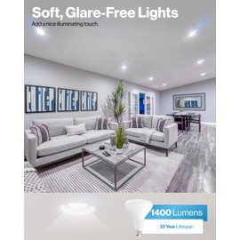 Sunco Lighting Sunco 6 Pack BR40 LED Light Bulbs, Indoor Flood Lights, Recessed Can Light Bulb, 1400 LM, 17W (100W Equivalent), 4000K Cool White, Dimmable, E26 Base, for Home, Bedroom, Kitchen UL