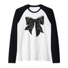 Black Roses Rose Flower Pattern Girl Coquette Bow Raglan Baseball