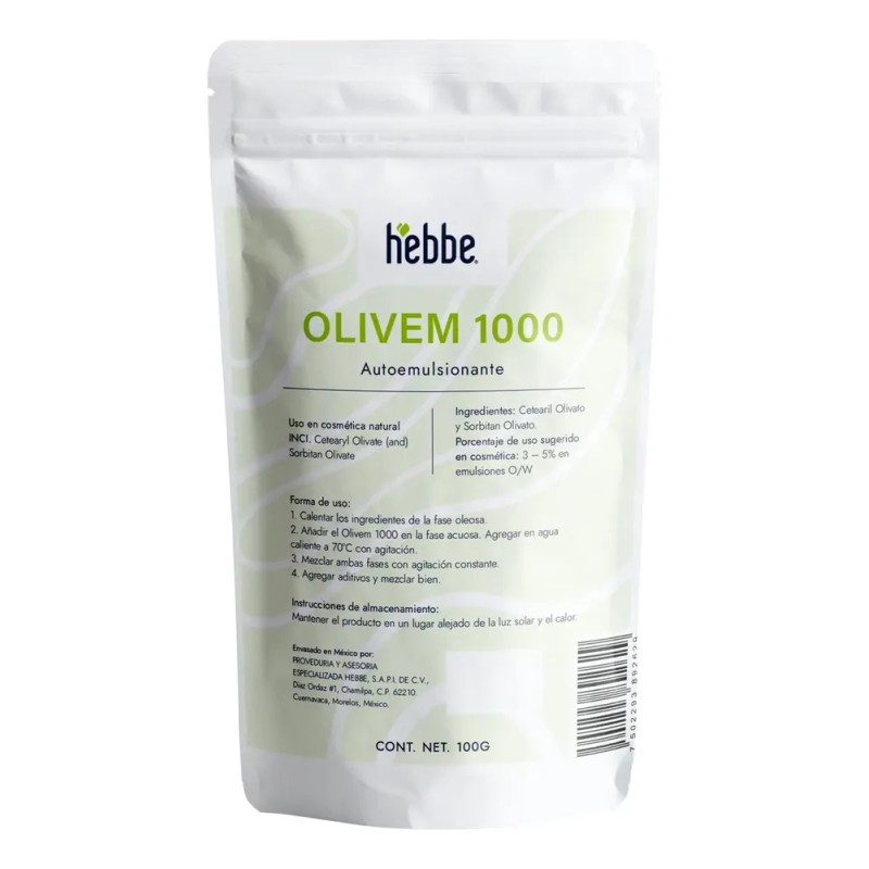 Hebbe Cosmetics Olivem 1000 Emulsionante Cosmético 100g Piel Mixta