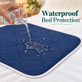 Washable Waterproof Incontinence Bed Pad with Absorbent Layers and Non-Slip Backing, Multiple Sizes