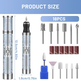 Bettinay 4 Speeds Nail Grinder for Thick Toenails Set, Electric Nail File for Various Nails and Shapes (18 Grinding Heads)