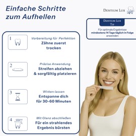 Dentium Lux Teeth Whitening Strips | Peroxide-Free | Risk-Free Trial | Remove Tooth Discoloration | No Sensitivity | Premium All-in-One Whitening Solution for White Teeth | 28 Strips