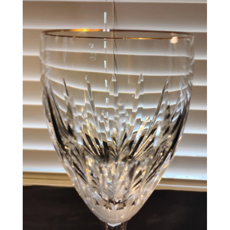 Waterford Crystal Golden Carina 7-7/8" H Water Goblet Gothic Mark