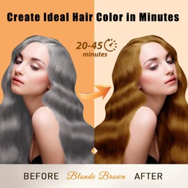 Hair Dye Shampoo Blonde Brown, 3 in 1 Long-Lasting Hair Color Shampoo with Herbal Ingredients, Instant Magic Hair Dye, Easy Application Shampoo Para Canas for Women Men Christmas Gift 16.9 Fl Oz