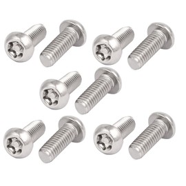Sourcingmap M6x16mm 304 Stainless Steel Button Head Torx Security Tamper Proof Screws 10pcs