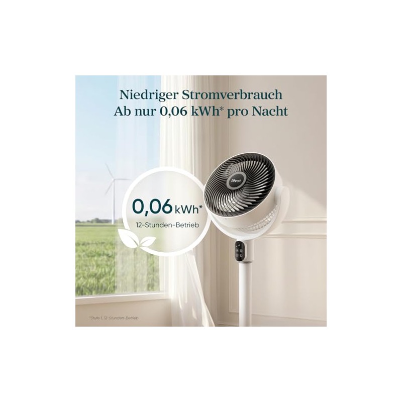 Levoit Floor Fan with DC Motor, 20 dB Quiet Fan,