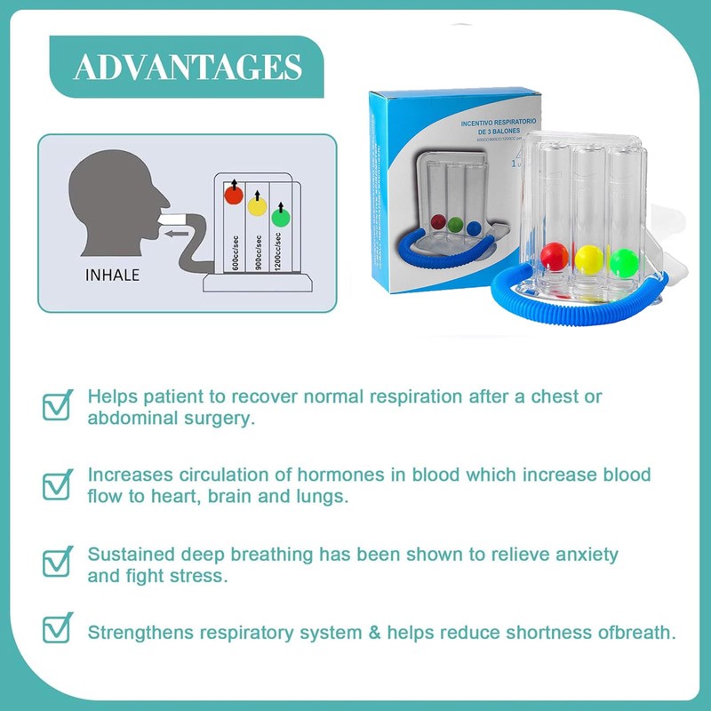 KOAHDE Breath Trainer, Lung Function, Deep Breath Trainer, Lung Function