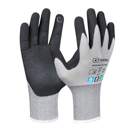 Gebol - Master Flex Touch Nitrile Coated Assembly Gloves - Touch - Secure Grip and Flexible Fit - Resistant to Oils and Greases - Pack of 1 Pair - Size 8 - Grey