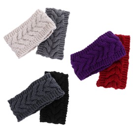 Baluue 6pcs Knitted Women Warm Headbands Elastic Hairbands for Makeup Yoga and Sports Cozy and Breathable Face Washing Accessories