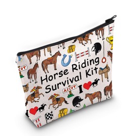 POFULL Horse Riding Cosmetic Bag Horse Riding Survival Kit Gift Horses Gift Equestrian Gift (Horse Riding Survival)