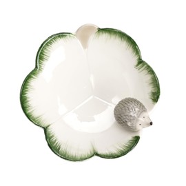 CAIRIAC Hedgehog Plate, Hedgehog Candy Dish, Jewelry Tray Trinket Dish Ceramic Serving Bowl Decorative Desk Storage Plate Organizer for Rings Earrings Necklaces Watch Coins Keys