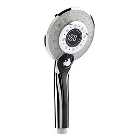 LED Shower Head Bathroom Hand 3 Colours Temperature Control Colour Changing Hand Shower with Digital Temperature Display Water Saving Mode, #1