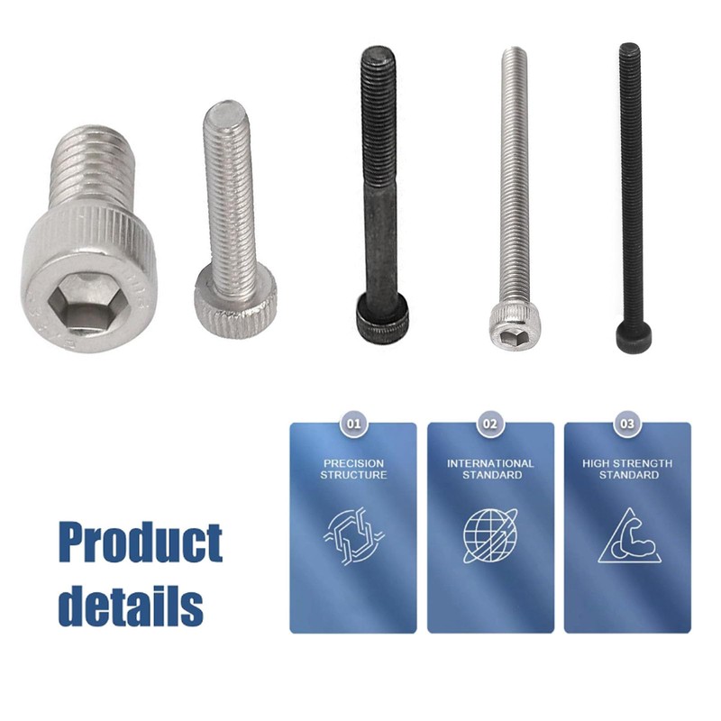TOP-VIGOR 30Pcs M4-0.7 x 12mm Hex Socket Head Cap Screws,