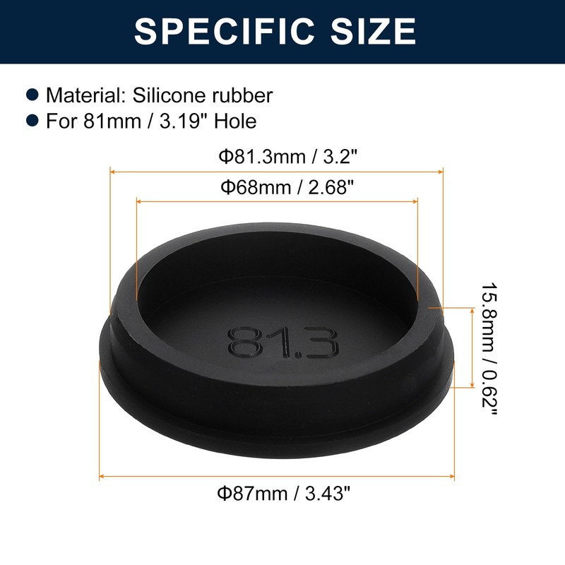 sourcing map 1 Pcs Black Plug Holes, Waterproof Rubber Button
