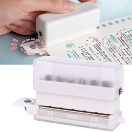 Forahome Loose Leaf Punch, 6 Holes, A5/B5/A4 Compatible, Easy to Use, Multi-functional Hole Punch, Compact, Lightweight, Convenient to Carry, Paper Punch, Strong, Durable, Office Supplies, DIY, Notebook, Office Use (Transparent)