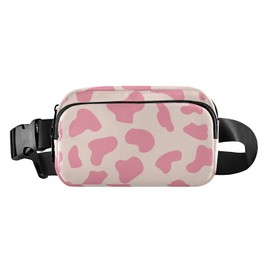 ALAZA Pink Cow Spot Belt Bag Waist Pack Pouch Crossbody Bag with Adjustable Strap for Men Women College Hiking Running Workout Travel