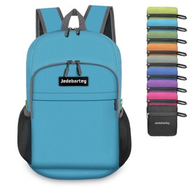 Jedebartey Rucksack, 22L Ultra Lightweight Backpack Foldable Hiking Daypack Small Travel Day Bag for Men Women Kids Outdoor Sports Camping Mountaineering Walking Cycling Climbing (Blue)