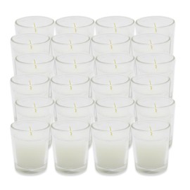 Estrella Blanca Citronella & Lavender Votive Candles – 24 Pack Soy Wax – Long-Lasting Scented Candles for Outdoor & Indoor Use – Elegant Summer Decor & Event Use