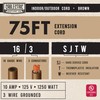 Cablectric Brown Outdoor Extension Cord 75 ft, 16/3 Heavy Duty