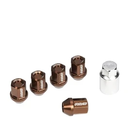 RAYS Duralumin Lock & Nut Set for L32 4H M12 x 1.5 Bronze Anodized 19HEX Set of 16 Model Number: 74020001115BR