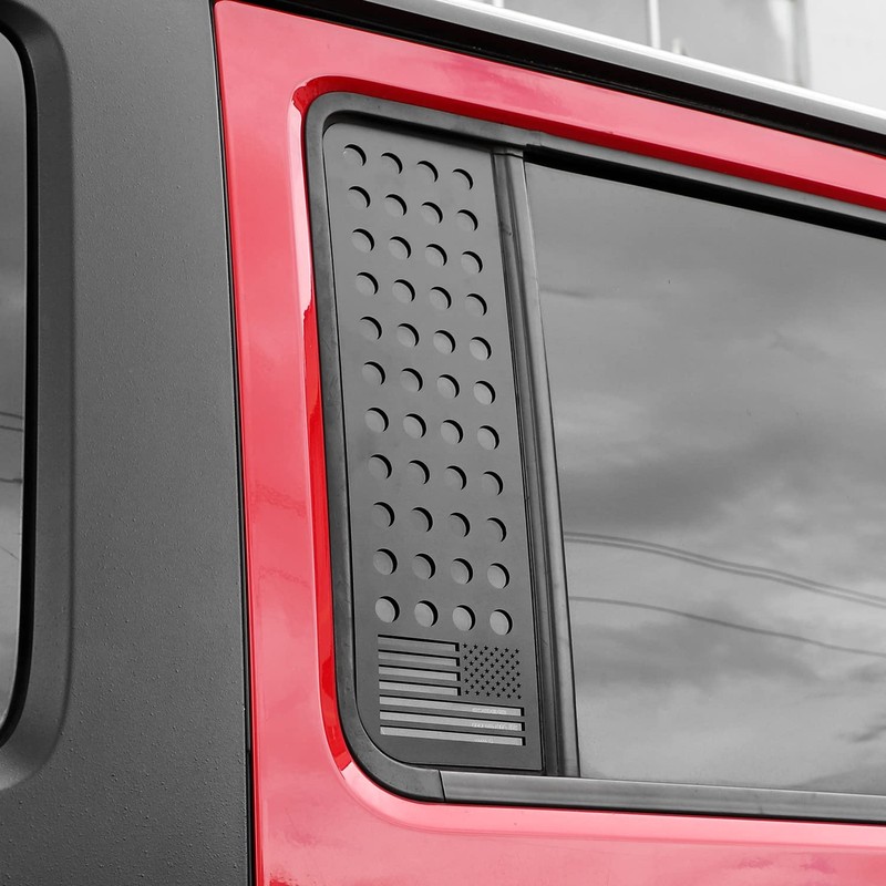 Aluminum Alloy Car Rear Door Window Decals Glass Cover Trim