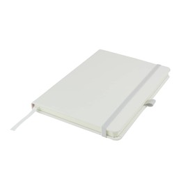 Savvy Bee Premium A5 Notebook New Lined Hardback Journal with Pen Loop,196 Page, Elastic Closure and Ribbon Marker Notepad Note Book Notes Pad (White)