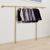 Metal Pipe Clothing Rack Wall Mounted Gold Clothes Rack for
