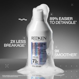 REDKEN - Shampoo Acidic Bonding Concentrate de Redken | Shampoo reparador y anti-quiebre para cabello dañado | Proporciona máxima reparación y acondic