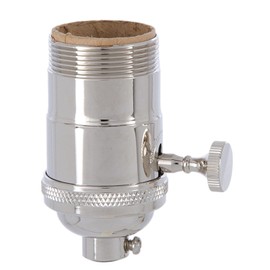 B&P Lamp® 3-Way Heavy Duty, Turned Brass Socket, Nickel Finish