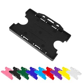 PCL Media ltd Double Sided ID Card Holder Black Two Sided ID Badge Holder - Holds Two ID Cards One Either Side of The Holder