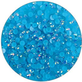 3000 Pieces SS6 2mm Flatback Rhinestones Clear Glasses Round Gems AB Crystals for Nail Art DIY Crafts Clothes Glitter Stones （Peacock Blue）